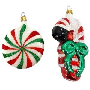 Vintage Glass Candy Cane Ornaments Columbia